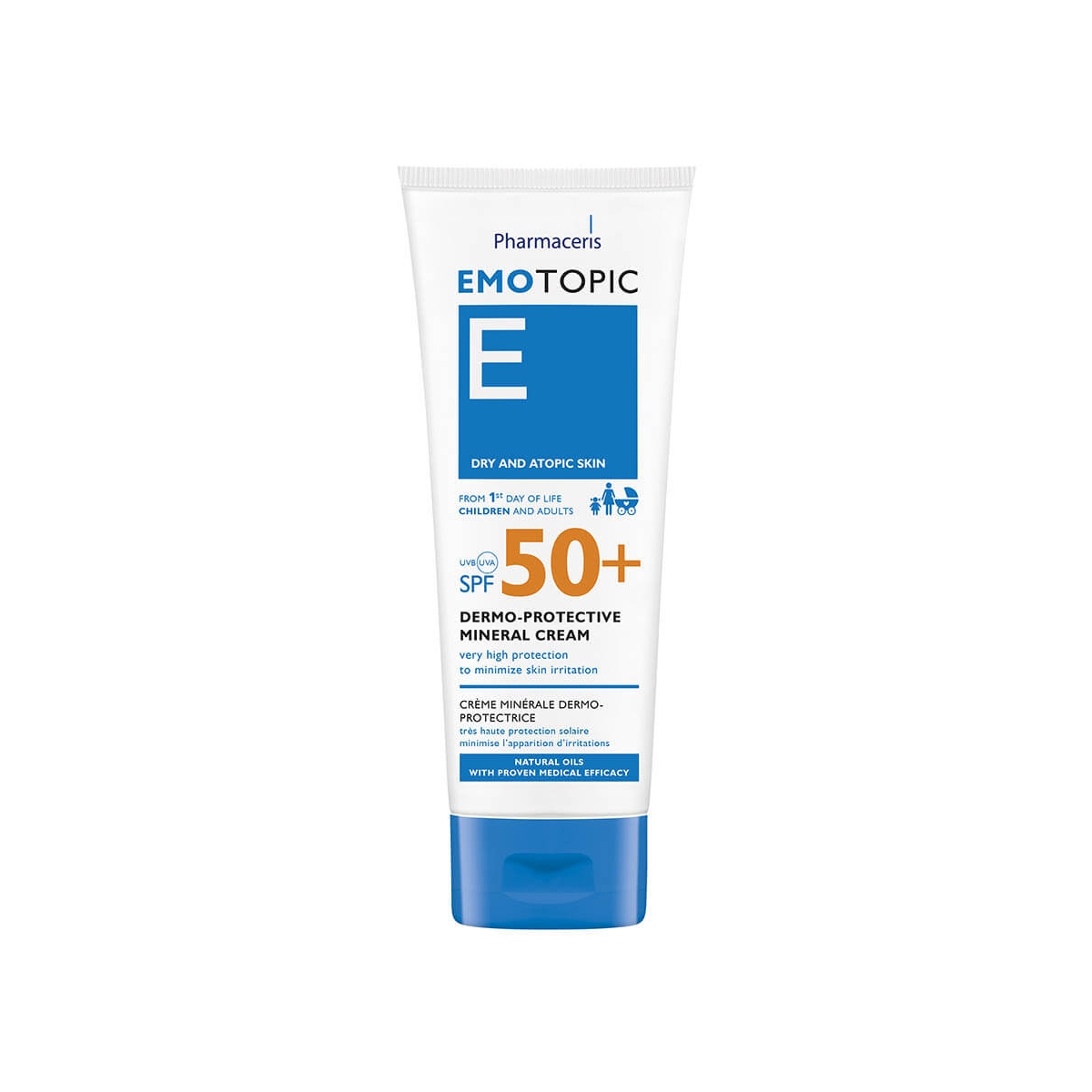 PHARMACERIS E mineralinis kremas veidui ir kūnui EMOTOPIC SPF50, 75ml - 