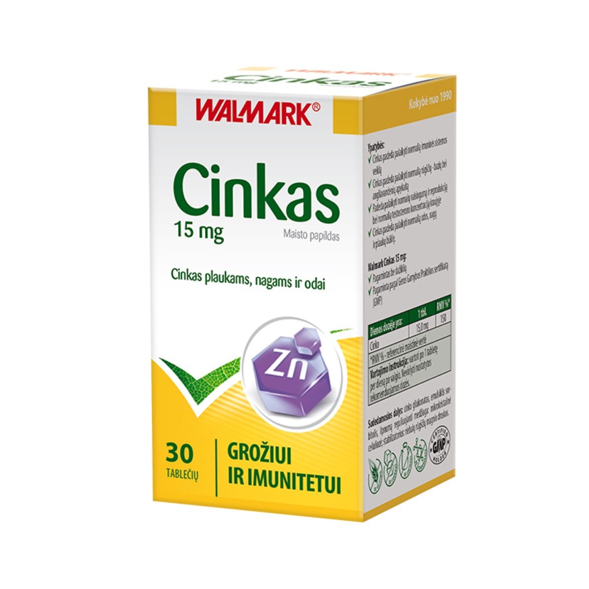 Walmark Cinkas 15 mg 30 tablečių - 