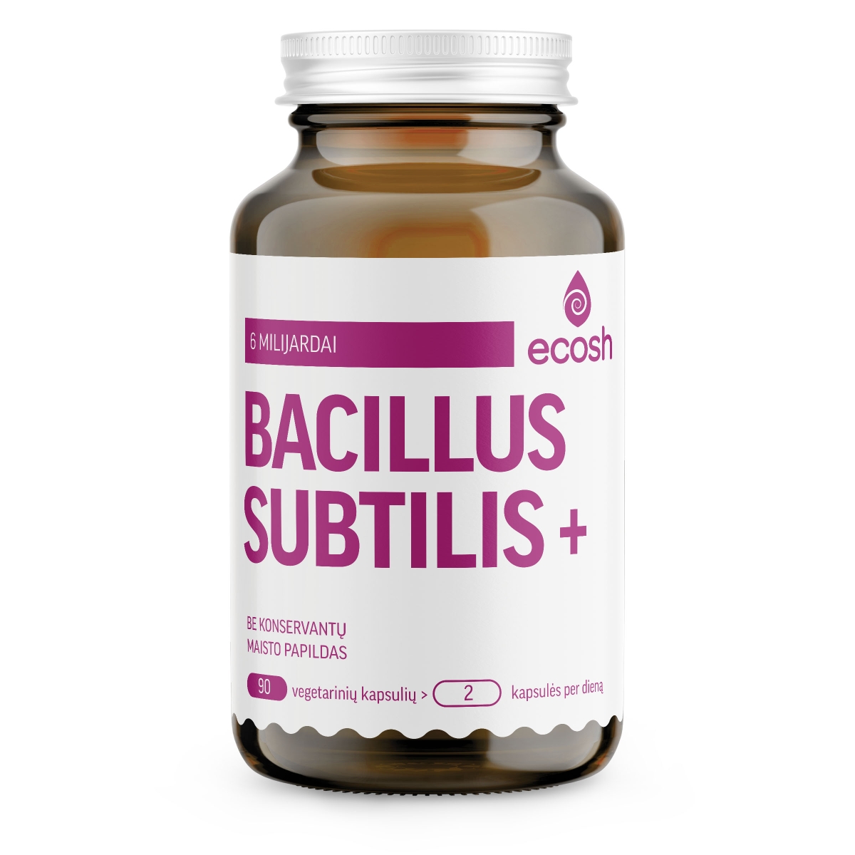 ECOSH Bacillus Subtilis Plius, 90 kapsulių - 