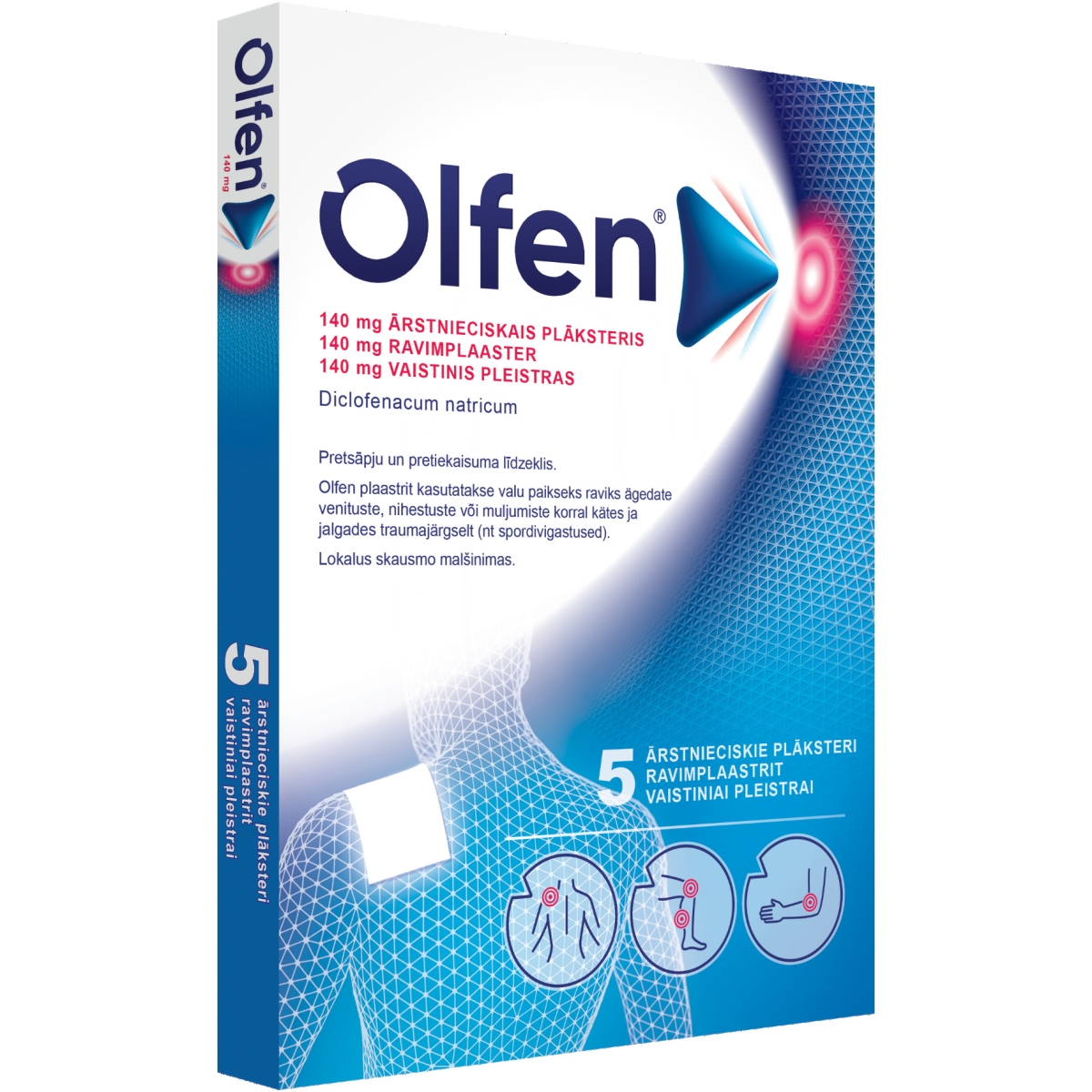 Olfen 140mg transderminis pleistras N5 - 