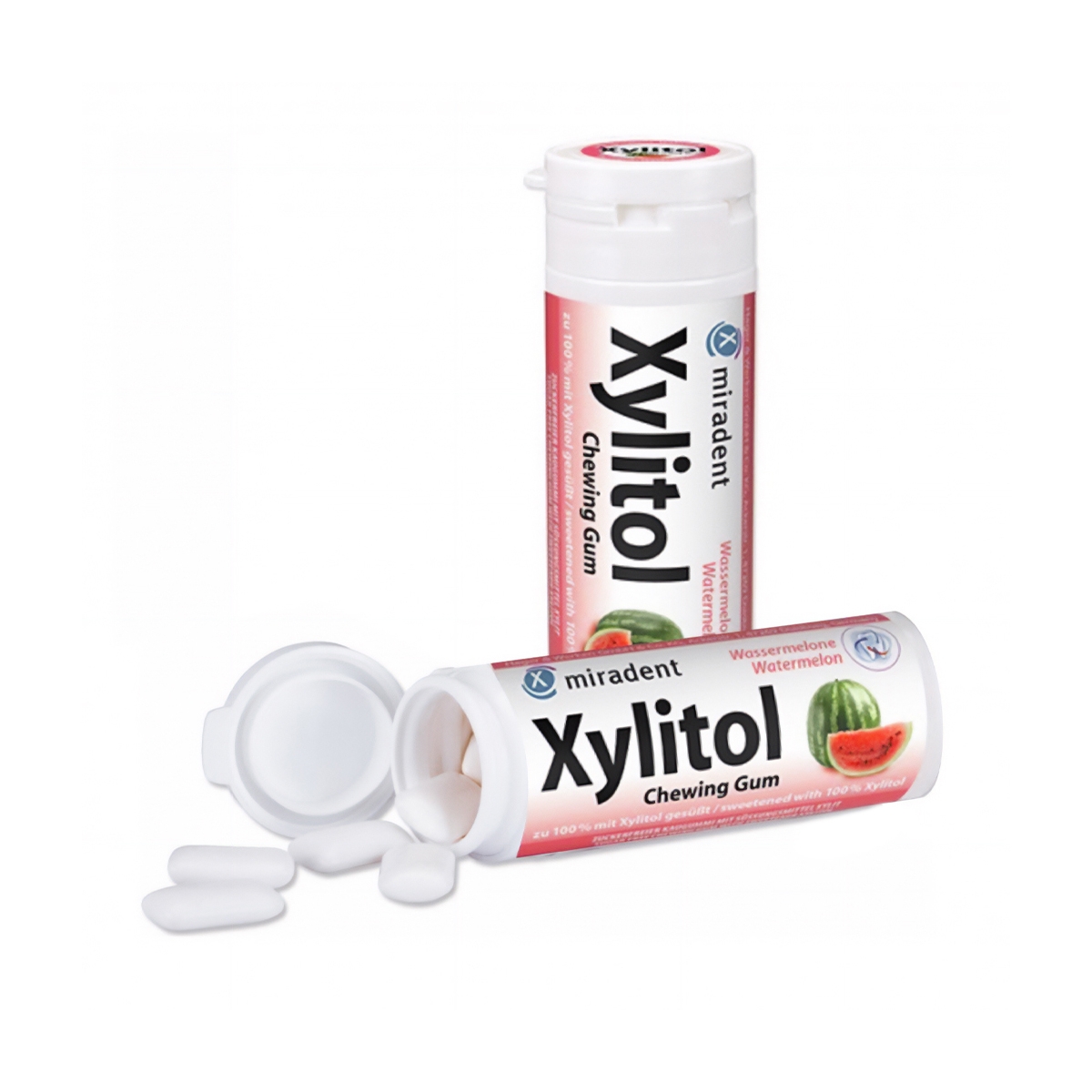 Miradent Xylitol kramtomoji guma HAGER&WERKEN, arbūzo skonio, 30 vnt