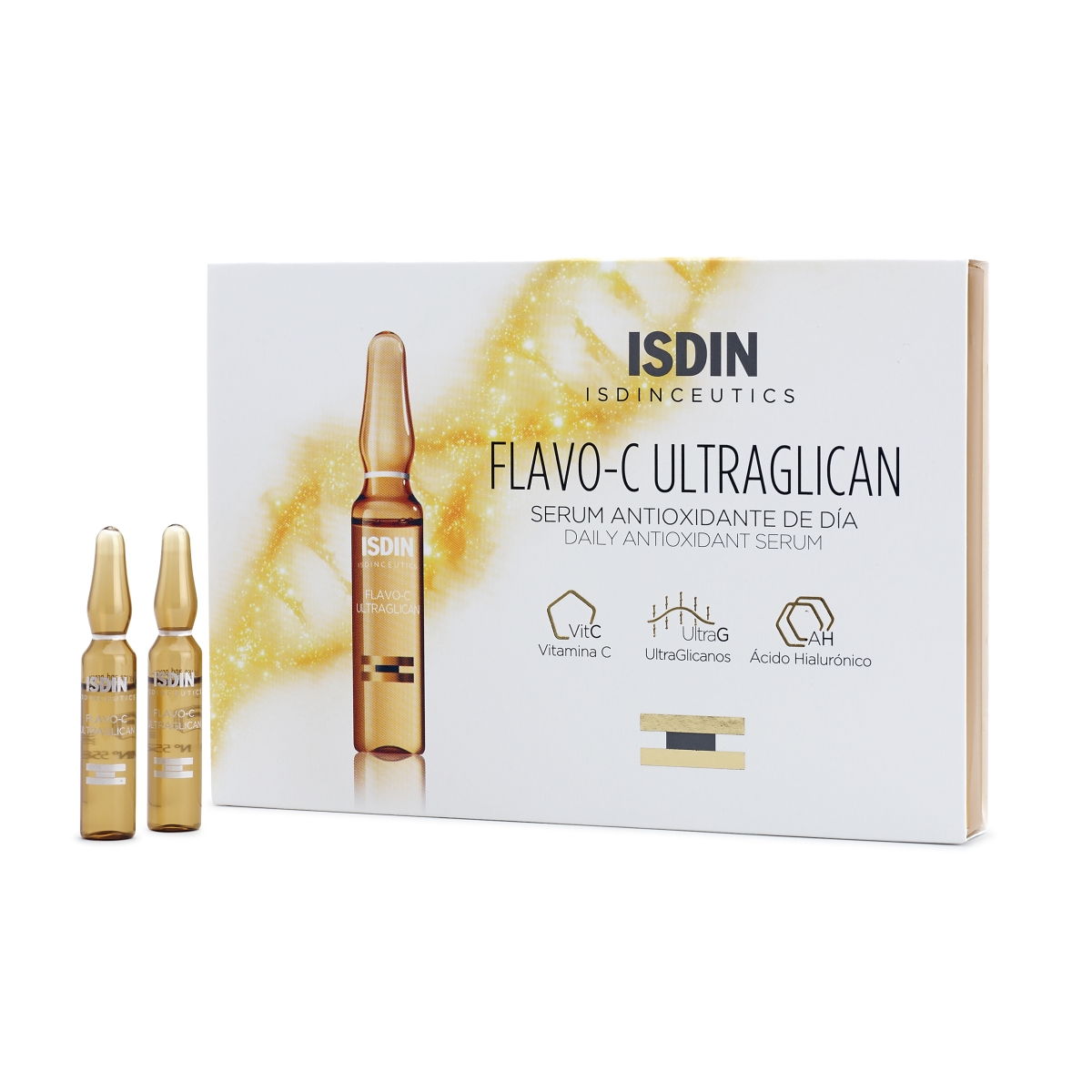 ISDIN odą skaistinančios ampulės FLAVO-C ULTRAGLICAN, 2ml x N10 - 