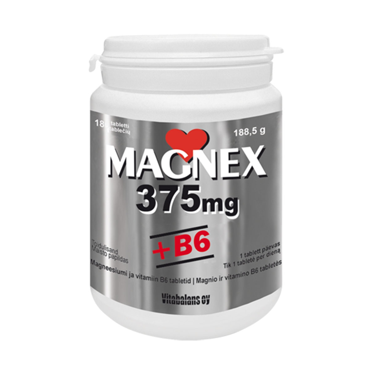 VITABALANS MAGNEX 375mg + B6, 180 tablečių