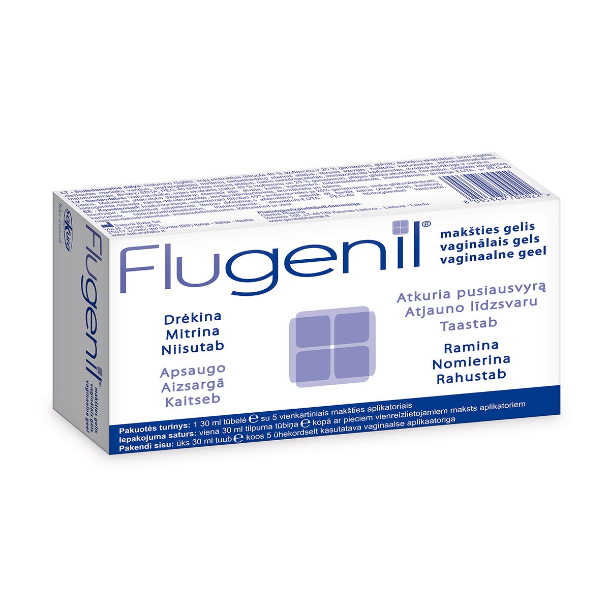 FLUGENIL, drėkinantis makšties gelis be hormonų, 30 ml - 