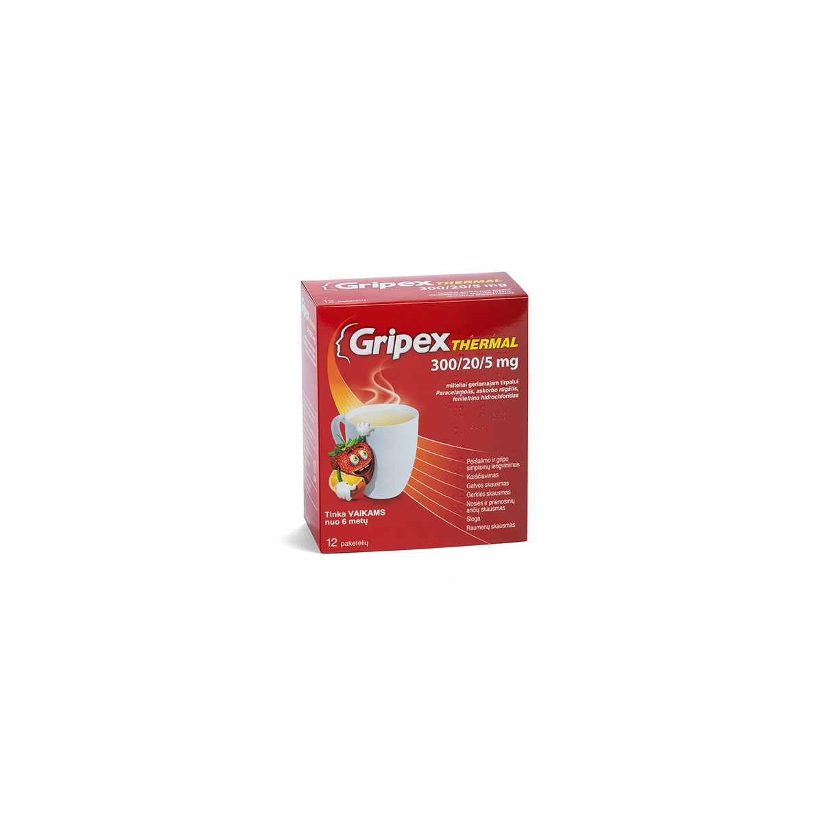 Gripex Thermal 300/20/5mg milteliai geriamam tirpalui N12 - 