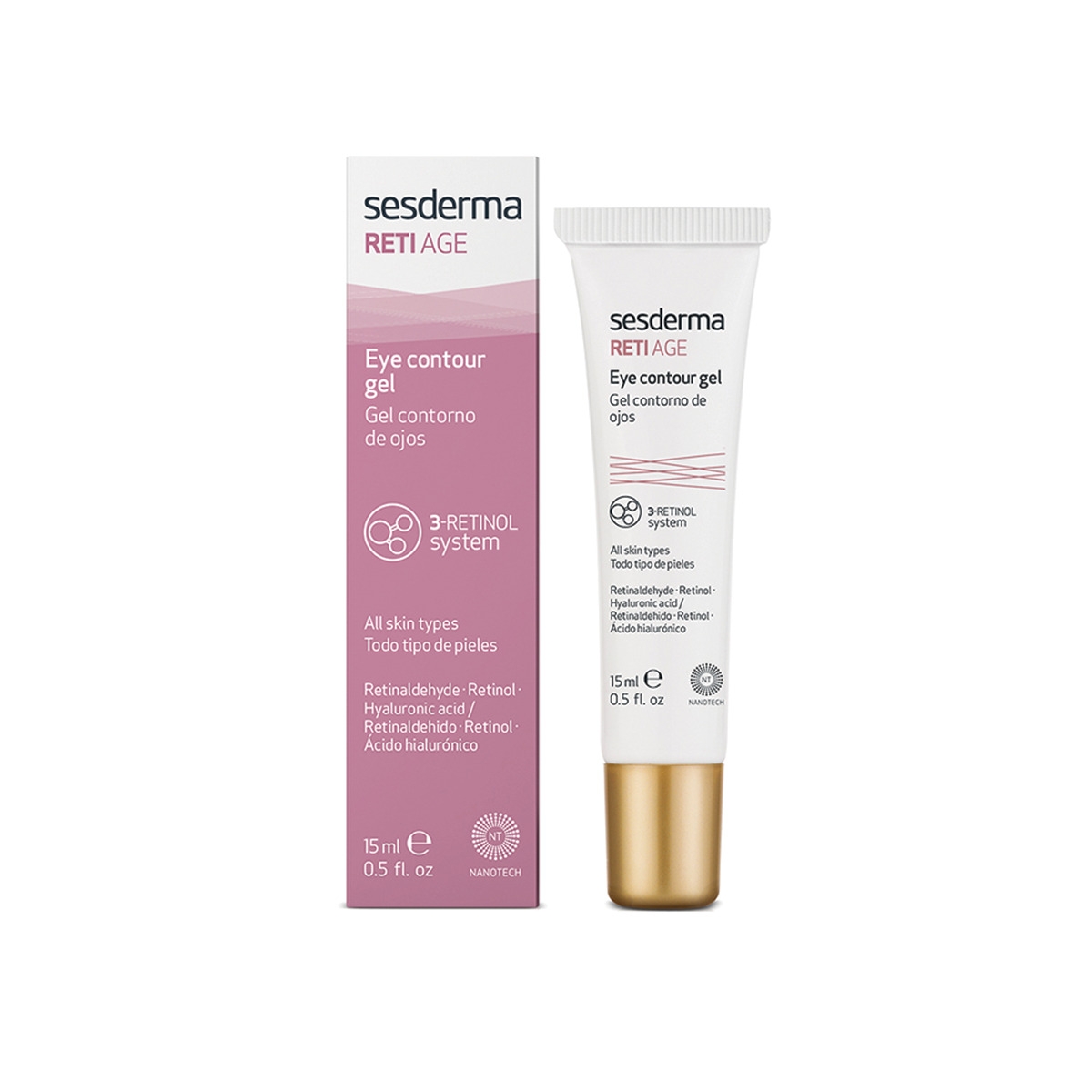 SESDERMA jauninamasis akių kontūro kremas su retinoliu RETIAGE, 15ml - 