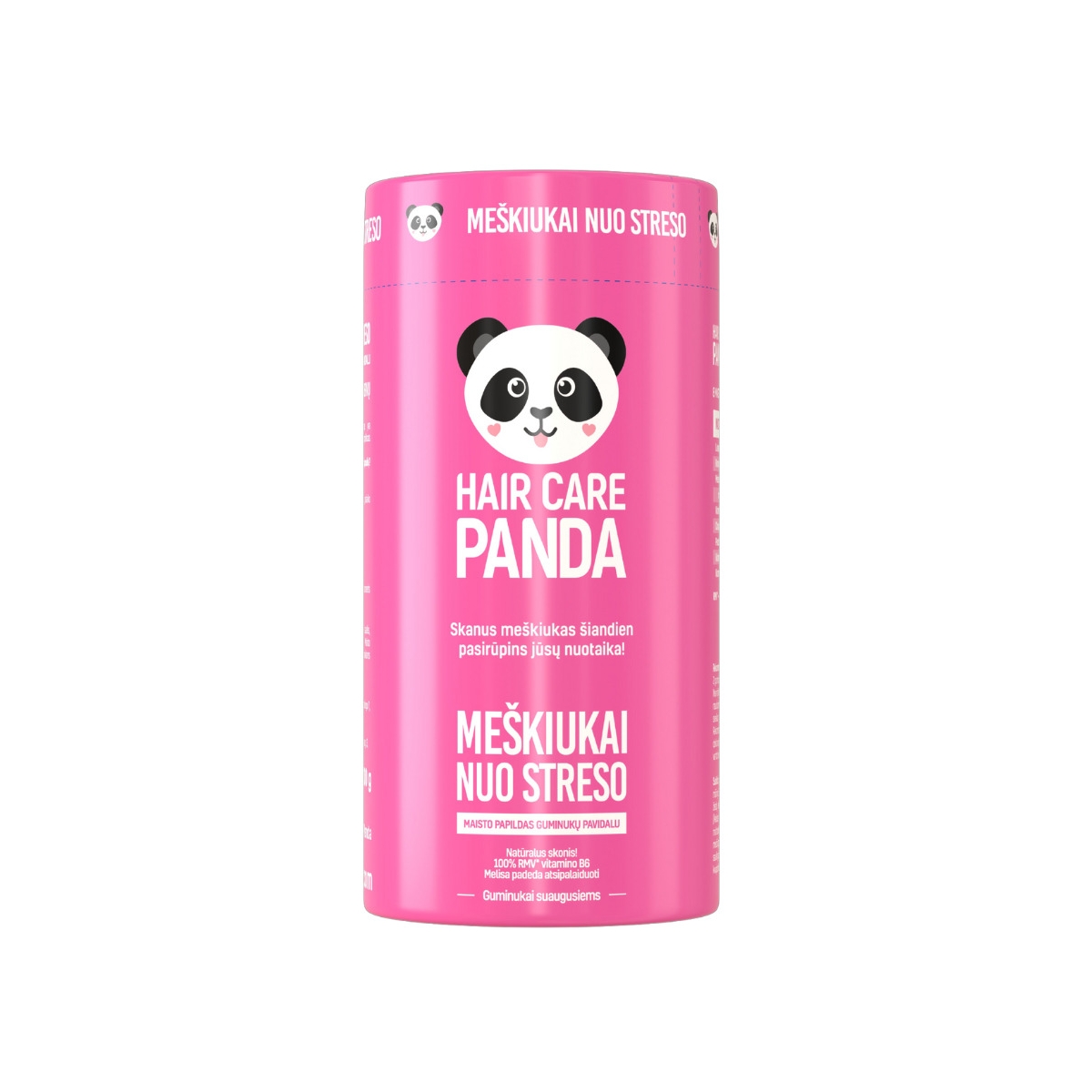 HAIR CARE PANDA Maisto papildas meškiukai nuo streso, 60 guminukų - 