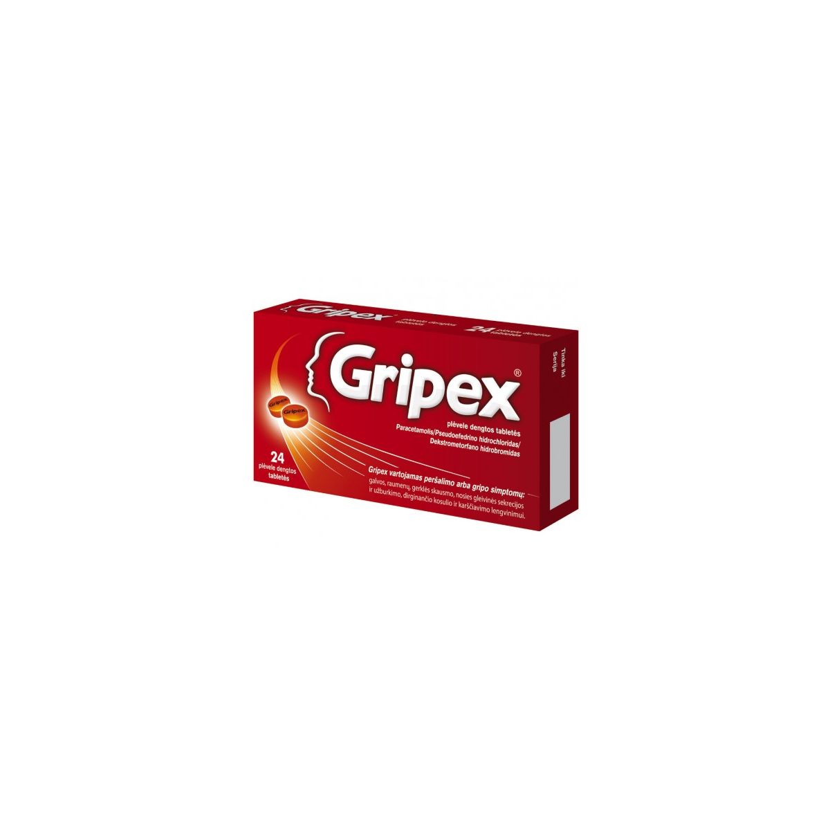 Gripex 325mg/30 mg/10mg plėvele dengtos tabletės N24 - 