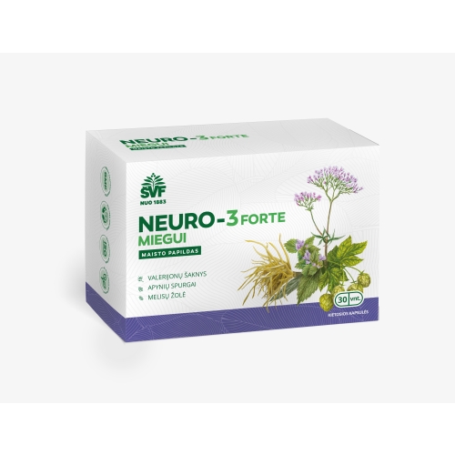 ŠVF kietosios kapsulės NEURO-3 FORTE MIEGUI, N30