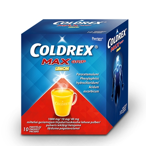 Coldrex MaxGrip Lemon milteliai geriamam tirpalui N10