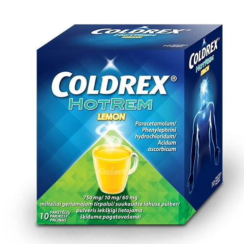 Coldrex HotRem Lemon milteliai geriamam tirpalui N10