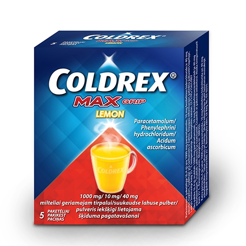 Coldrex MaxGrip Lemon milteliai geriamam tirpalui N5