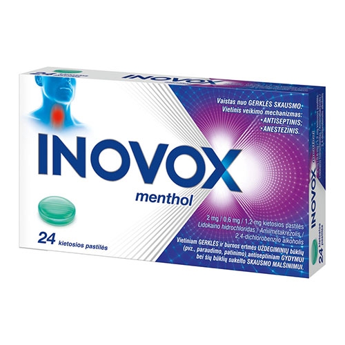 Inovox menthol 2/0,6/1,2mg pastil. N24