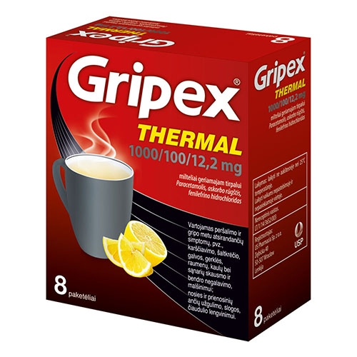 Gripex Thermal 1000/100/12.2mg milteliai geriamam tirpalui N8