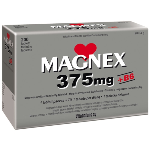 VITABALANS MAGNEX 375mg + B6 tabletės N200