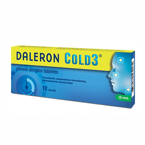 Daleron Cold3 plėvele dengtos tabletės N12