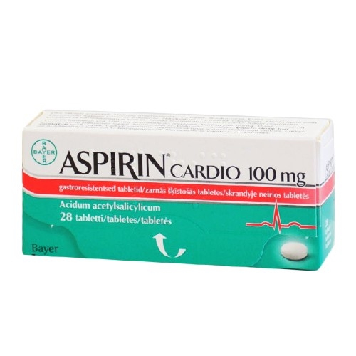 Aspirin Cardio 100mg skrandyje neirios tabletės N28