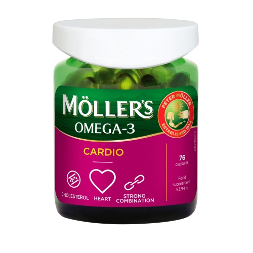 MÖLLER'S OMEGA-3 CARDIO žuvų taukai, 76 Kapsulės