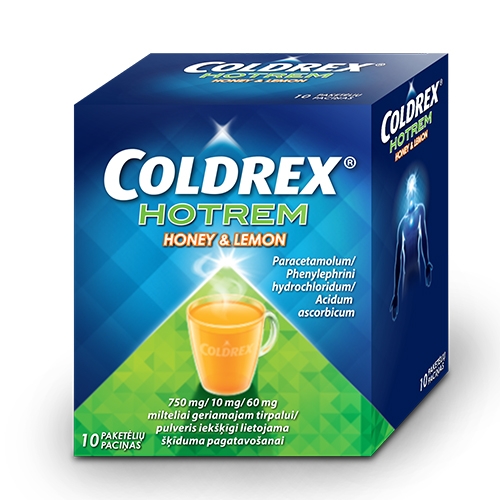 Coldrex HotRem Honey & Lemon milteliai geriamam tirpalui N10